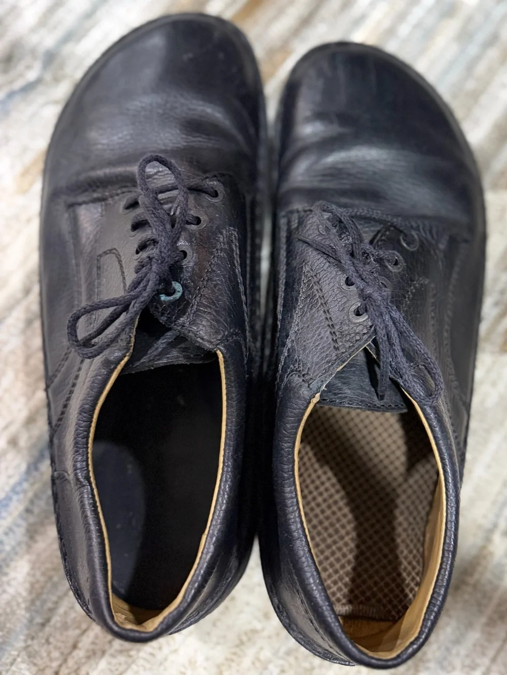 Birkenstock Black Leather Men's Lace-Up Derby Shoes